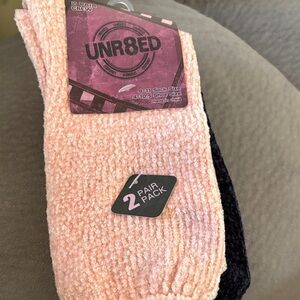 $SALE$ UNR8ED Women's Crew Socks 2-Pack - Pink and Black